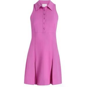 Cinq a Sept Casette Dress - Tennis Fit Flare Kick Pleats Racerback Pink - 12